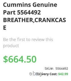 Cummins Crankcase Breather 5564492. Brand New