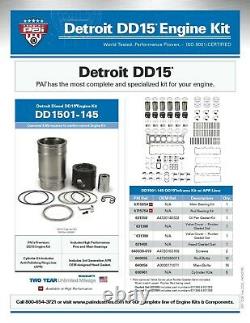 Out of Frame Engine Overhaul Rebuild Kit for Detroit Diesel DD15 PAI# DD1501-145
